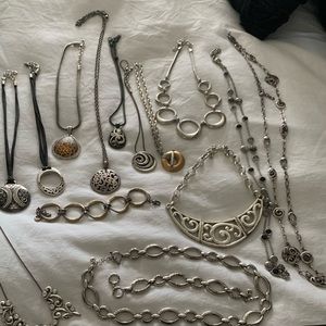Brighton jewelry. 10 necklaces and 2 bracelets. GUC. See special note below